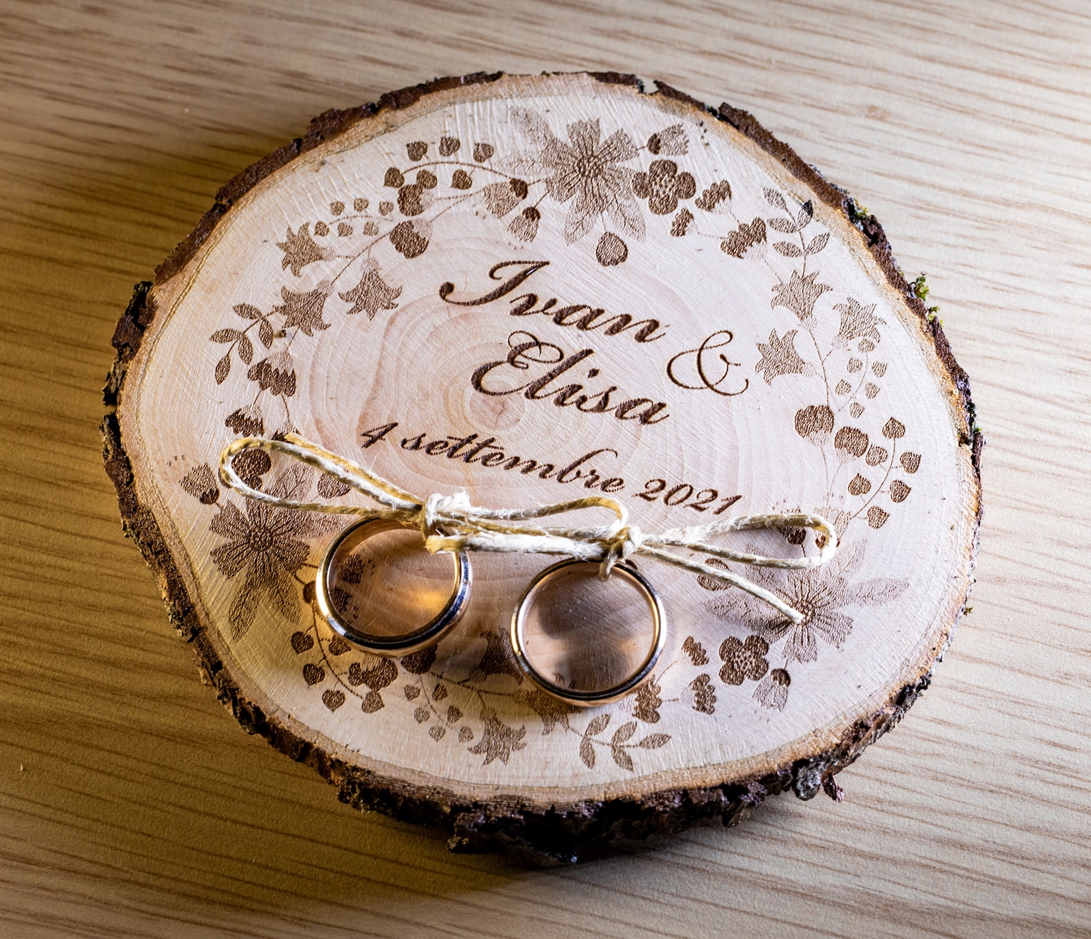 AerWo, Scatola Porta Fedi Nuziali Creativa, Rustica, In Legno, Con - Foto 5