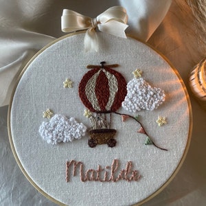 Embroidery Hoop Art- Baby name Embroidery- Hand Embroidered- Nursery Wall Decor