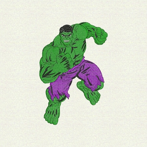 Hulk embroidery design files for machine embroidery.