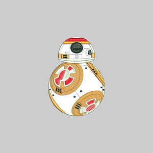 star war sphero BB-8 applique embroidery design.
