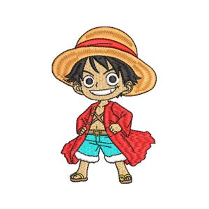 Archivos de diseño de bordado de Luffy Chibi 2 para bordado a máquina.