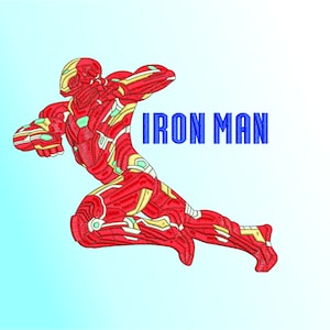 Iron man Stickmuster und Stickdatei für die Stickmaschine.