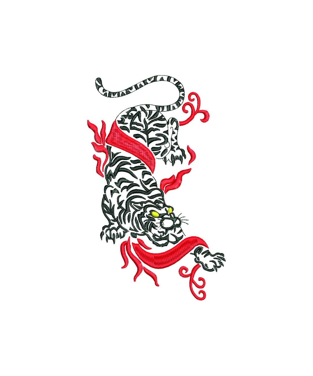 Tiger Embroidery Design Files for Machine Embroidery.tiger Embroidery
