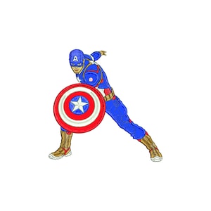 Captain america applique embroidery design