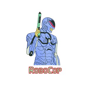 Robocop embroidery design files for machine embroidery.
