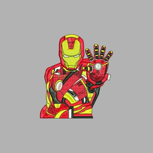 Iron Man Stickmusterdateien für die Maschinenstickerei.