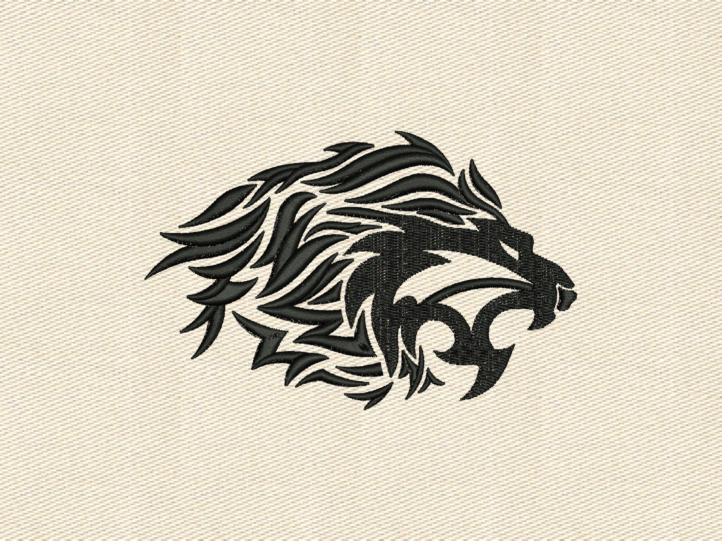 Lion embroidery design files for machine embroidery.lion Etsy