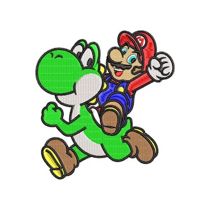 File di disegno ricamo Mario e dino per ricamo a macchina.