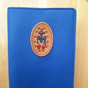 Blue Magnificat Book Cover/ Leather Magnificat Cover/ Leather Prayer Book Cover/Leather Book Cover