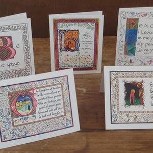 Christian Notecards, ornate designs, A2 size