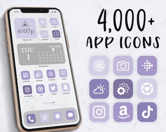 iOS 14 Icons Purple | Purple iOS 14 Aesthetic | App Icons | iPhone Icons