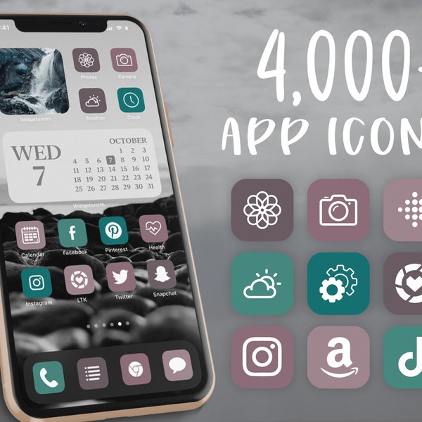 Teal Icons Ios Etsy UK