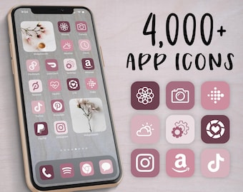 iOS 14 Icons Pink | Mauve App Icons | iOS 14 Aesthetic | iPhone Icons