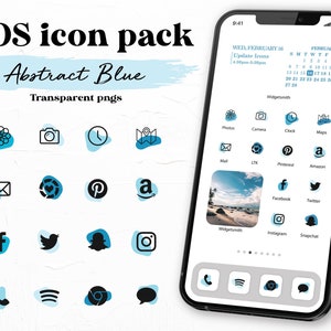 iOS 14 Icons Blue Transparent | Blue App Icons | iOS 14 Aesthetic | iPhone Icons