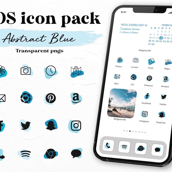 Ios 14 Icons Blue Etsy