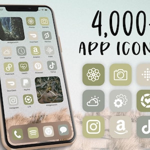 iOS 14 Icons Green | Olive App Icons | iOS 14 Aesthetic | iPhone Icons