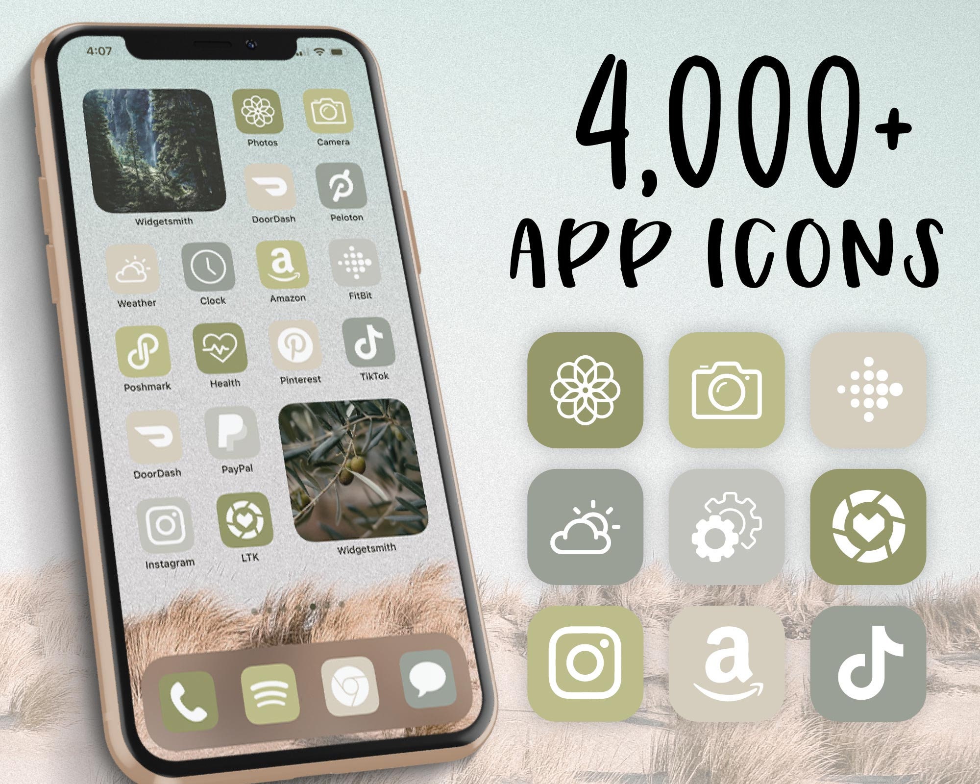 Ios 14 Icons Green Olive App Icons Ios 14 Aesthetic Etsy