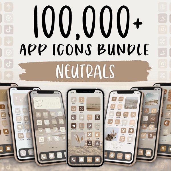 100.000+ iOS 14 Icons | Neutrale App Icons | iPhone App Icons | iOS 14 Ästhetik