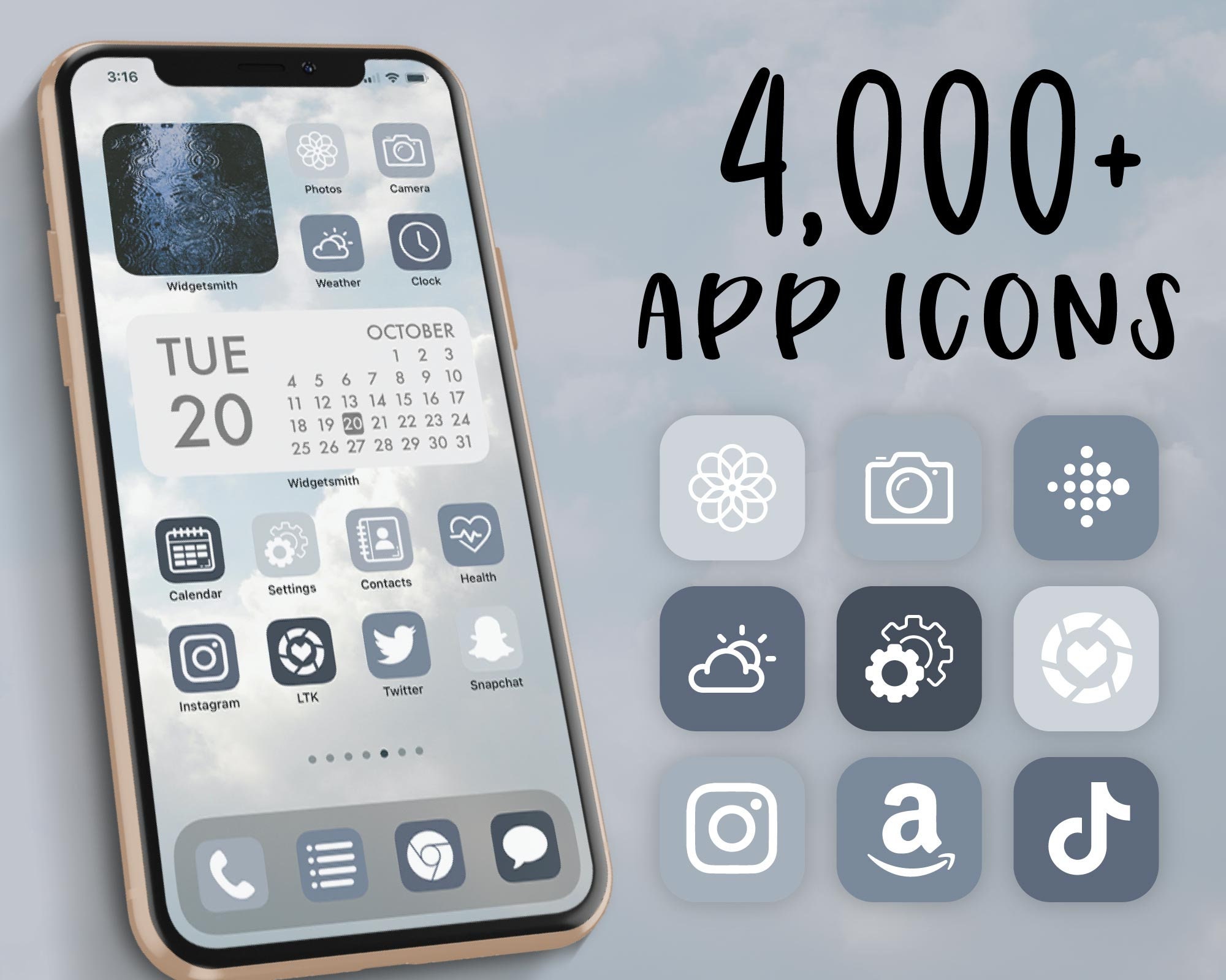 IOS 14 Icons Dusty Blue Blue App Icons iOS 14 Aesthetic Etsy España