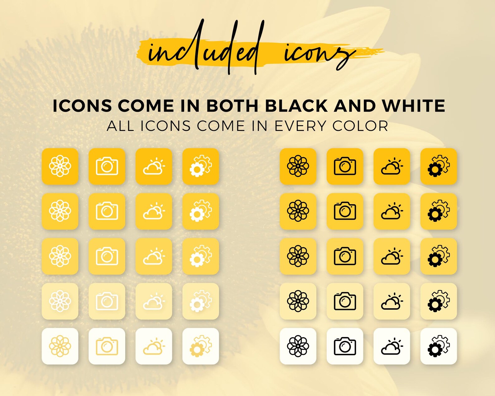IOS 14 Icons Yellow Yellow App Icons iOS 14 Aesthetic Etsy