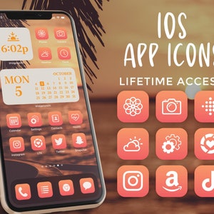 iOS 14 Icons Peach | Pink App Icons | iOS 14 Aesthetic | iPhone Icons