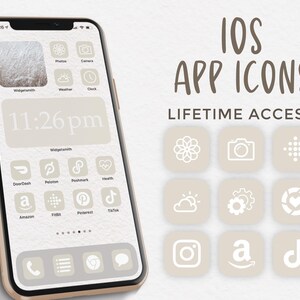 iOS 14 Icons Cream | Beige App Icons | iOS 14 Aesthetic | iPhone Icons | Neutral