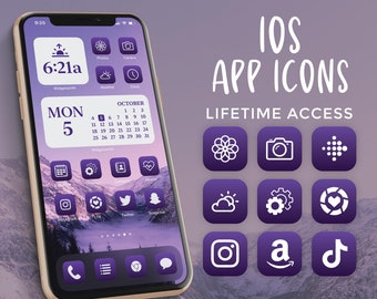iOS 14 Icons Purple | Purple App Icons | iOS 14 Aesthetic | iPhone Icons