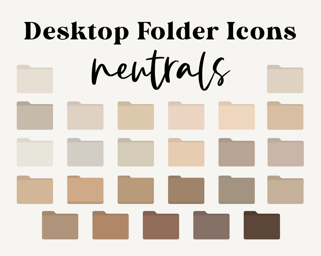 Neutral Desktop Folder Icons for Mac & Windows | Desktop Icons ...