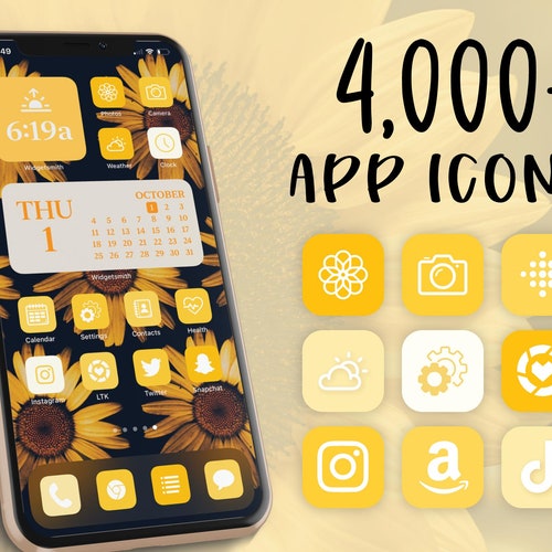 Ios 14 Icons Yellow Yellow App Icons Ios 14 Aesthetic Etsy