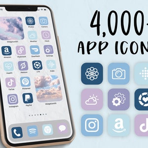 iOS 14 Icons Purple | iOS 14 Aesthetic | iPhone Icons | Blue App Icons