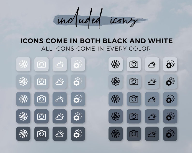 Ios 14 Icons Dusty Blue Blue App Icons Ios 14 Aesthetic Etsy