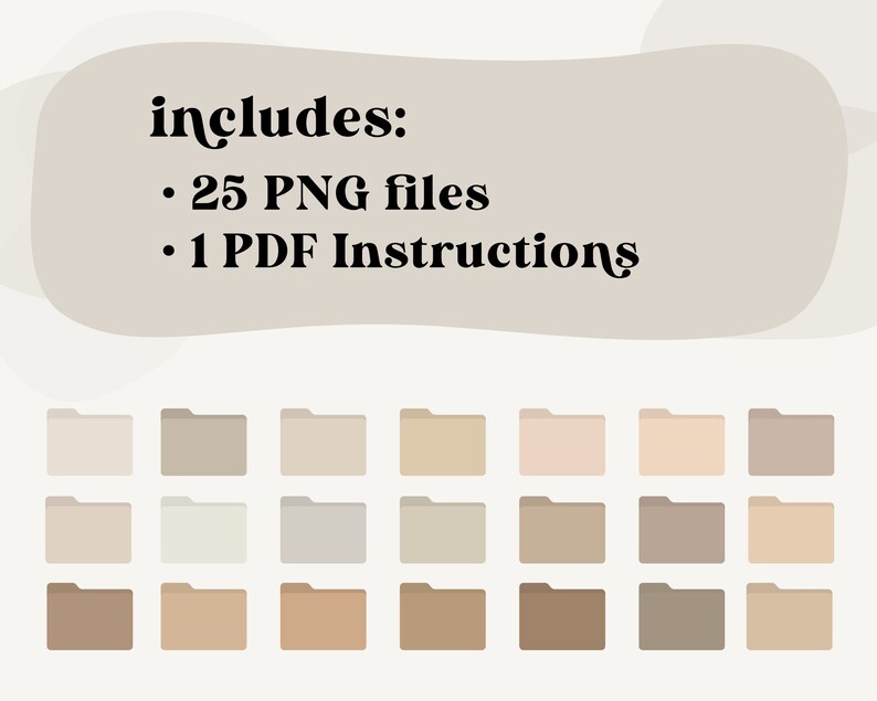 Neutral Desktop Folder Icons for Mac & Windows Desktop Icons - Etsy