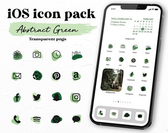 iOS 14 Icons Grün | Grüne Transparente App Icons | iOS 14 Ästhetik | iPhone Icons