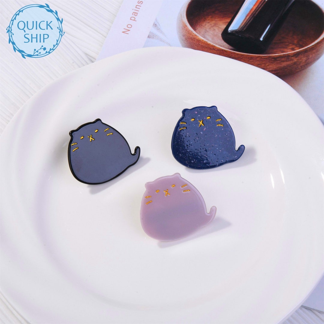 Cute Kawaii Cat Hair Clip,acetate Hair Clip, Cat Shaped Tortoise Animal