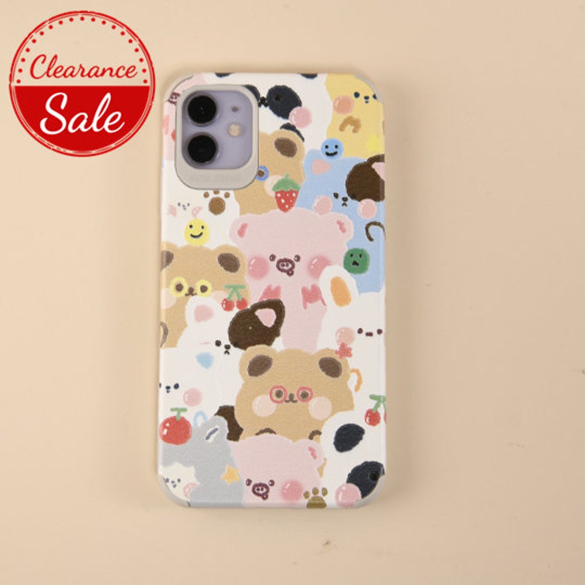 Cute Teddy Bear iPhone case For 11 Animal phone case Pink Etsy