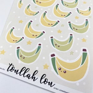 GOING BANANAS - Banane Kawaii Sticker Handgemacht für Journaling, Briefe und Sticker Bombing - Matt & Wasserfest