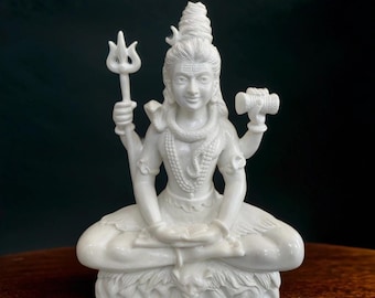 Marble Lord Shiva Statue (Custom), Hindu God Idol for Puja Room Decor