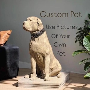 Customised Dog Statue, Pet Memorial Dog Personalised Marble Dust Sculpture, Statues Gift for Loved Ones, Birthday Gifts, Christmas Gifts