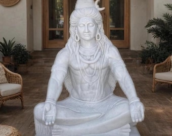 Lord Shiva Marble Statue (Custom), Shivji Big Idol for Home, Temple, Outdoor Decor