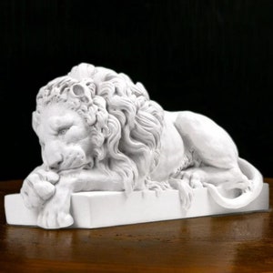 Löwenstatue (Custom) Marmorstaub Skulptur, Geschenk für Lieben, handgefertigte Kunst & Sammlerstücke, handgefertigte dekorative Prunkstück-Tierstatue