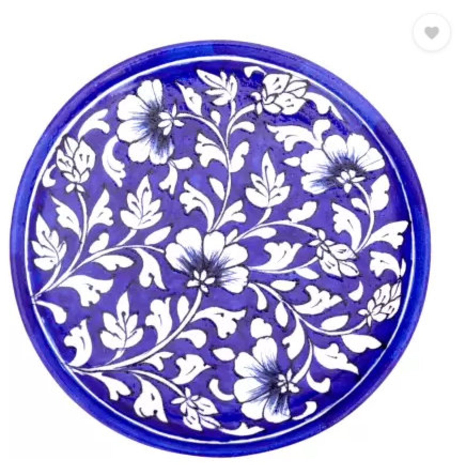 Floral Decorative Wall Plate Blue Pottery Colorful Wall Etsy UK