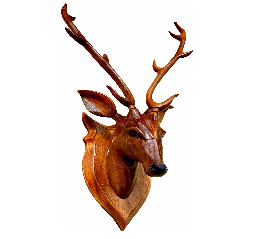 Wood Deer Decoration, Rustic Table Top Wood Deer, Handmade Wood Deer Home  Decor, Holiday Wood Deer, Tree Wood Deer With Antlers