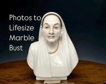 Busto humano de mármol personalizado, escultura conmemorativa personalizada, retrato artístico