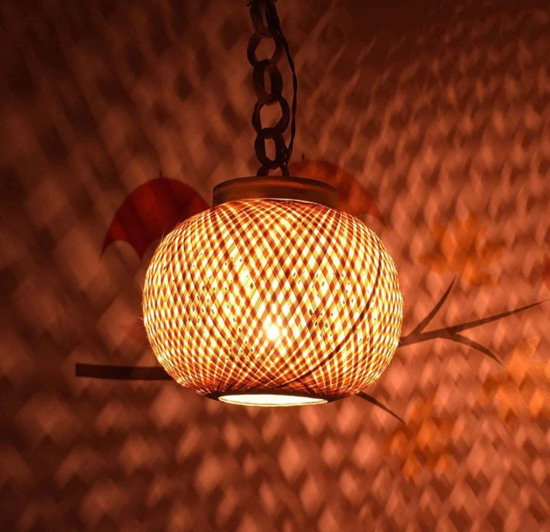 Flexible Hanging Bamboo Lampshade, Pendant Light, Ceiling Lamp Shades