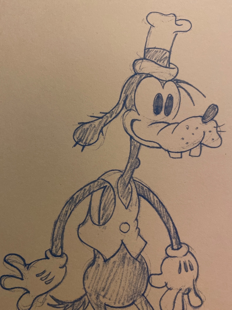 Goofy Sketch W Walt Disney Signature Etsy Goofy Sketch W Walt Disney Signature Etsy