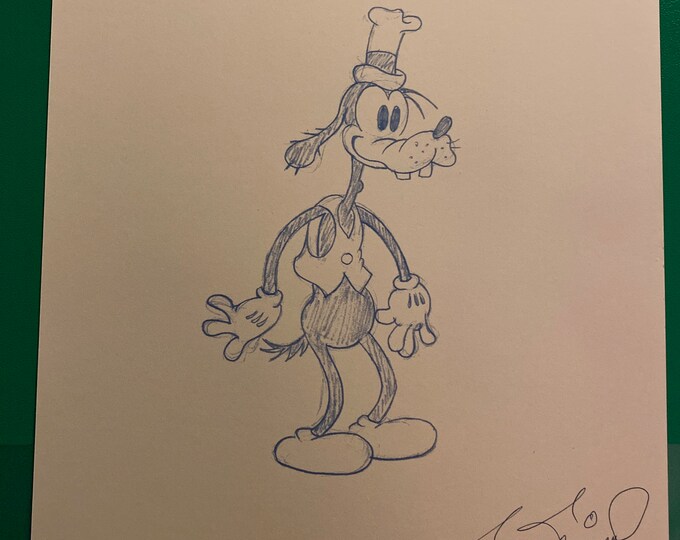 Goofy Sketch W Walt Disney Signature Etsy Goofy Sketch W Walt Disney Signature Etsy