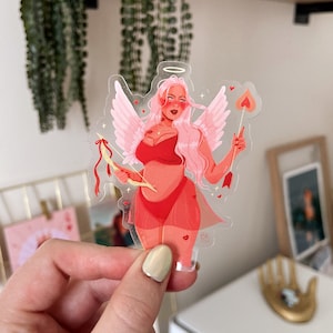 Curvy Cupid Clear Back Sticker