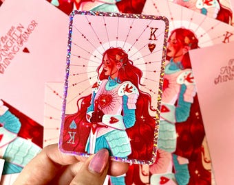 Knight of Hearts Glitter Sticker