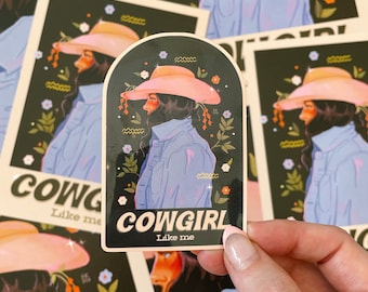 Donkere sticker Cowgirl Like Me