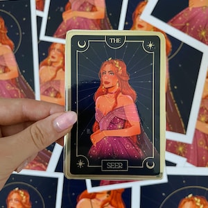 Pegatina de la carta del Tarot La Vidente Elain